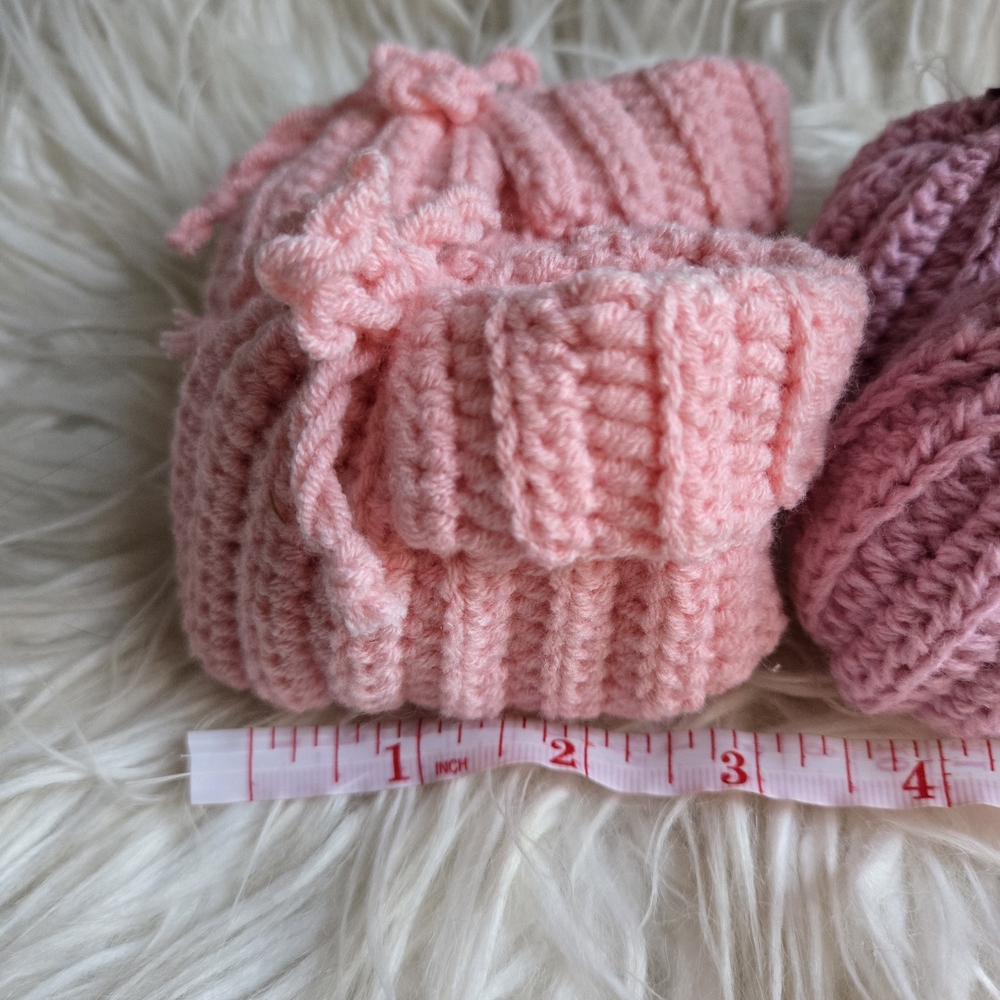 Pink and Purple Knit Baby Booties - Picture 2 of 7